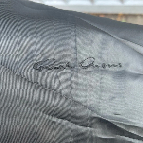 Rick Owens Cashmere Wool Leather Cocoon Coat, size 44 - Picture 8 of 13